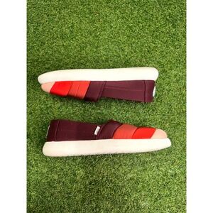 Toms Alpargata Mallow 10016738 Women's 10 Sneakers Burgundy Multi Slip-On Shoes